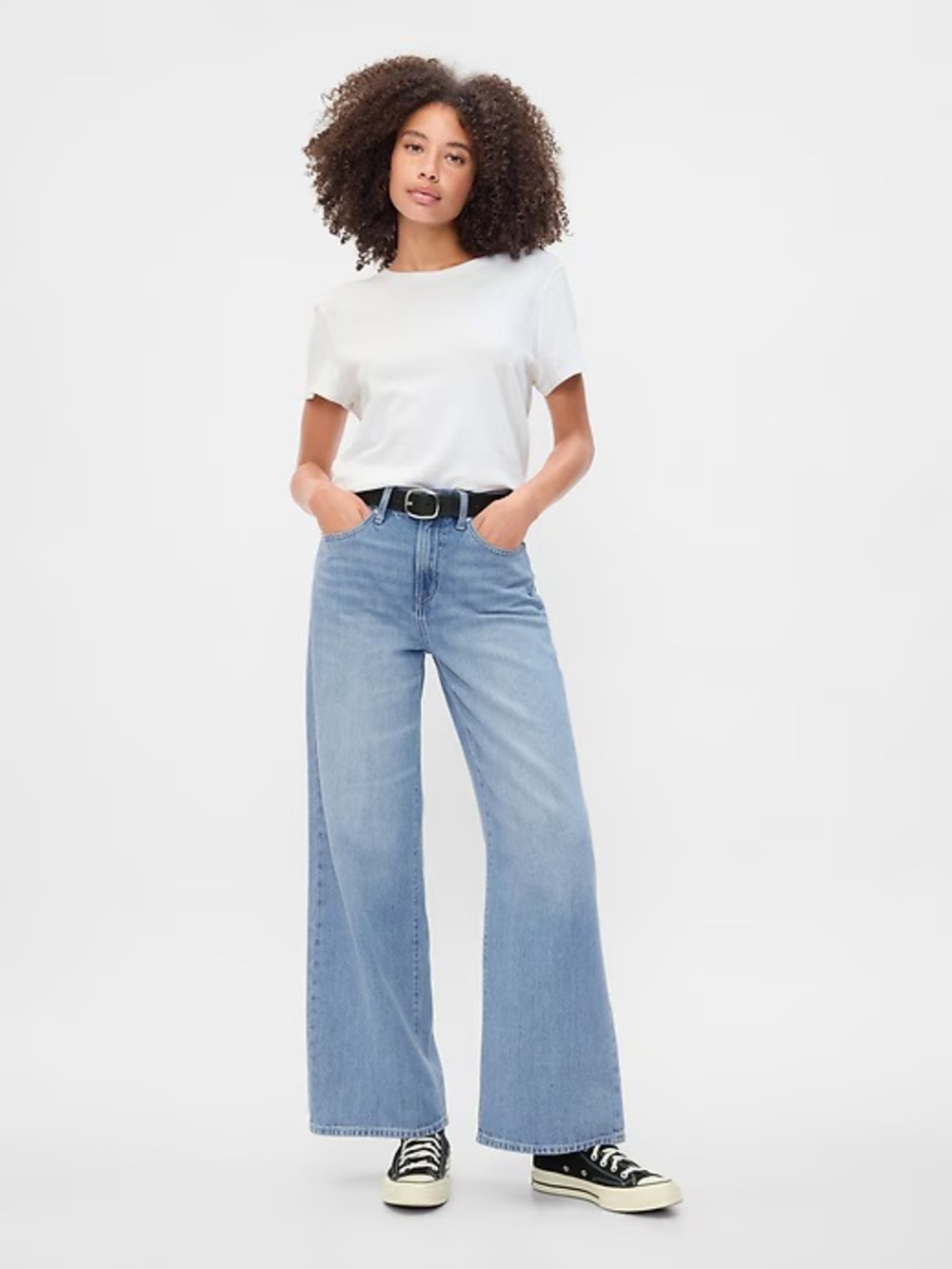 NWT Gap Factory High Rise SuperSoft Wide-Leg Jeans in Light Wash Size 18/34R